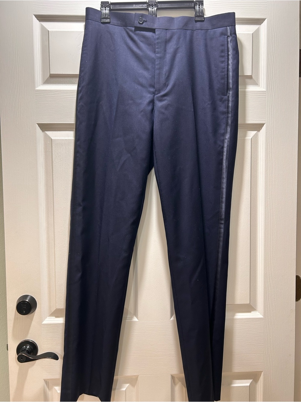 Lauren Ralph Lauren Midnight Navy Dress Pants with Satin Side Trim
